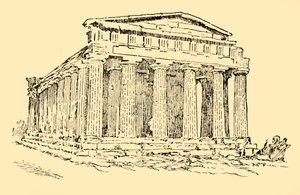 Der Tempel der griechischen Kolonie in Agrigentum auf Sizilien, um 1930 von Unbekannt
