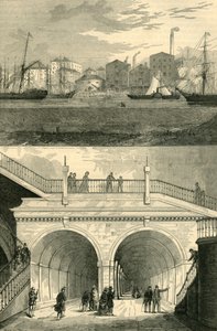 Der Themse-Tunnel, wie er bei der ursprünglichen Eröffnung für den Verkehr aussah, um 1872 von Unbekannt