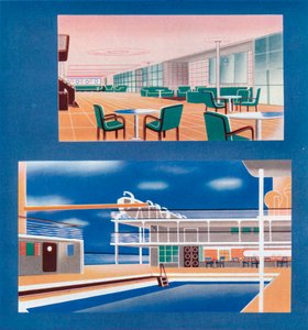 Die Touristenlounge und das Schwimmbad der RMS Orion, 1935