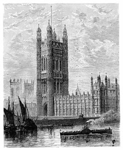 Der Victoria Tower und die Houses of Parliament, London, 1900 von Unbekannt