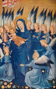 Die Jungfrau und das Kind mit Engeln: Blatt des Wilton-Diptychons, ca. 1395 von Unbekannt