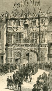 Die Besucher werden dem Dekan vorgestellt: Koloniale und indische Besucher in Canterbury, 1886 von Unbekannt