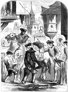 Die Verhaftung von Charles Belleisle in Elbingerode, Deutschland, 1744, 19. Jahrhundert von Unbekannt