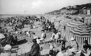 Der Strand, Trouville, Frankreich, um 1920er Jahre