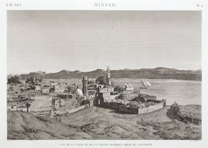Die Stadt Al Minya und der Nil, Ägypten von Unbekannt