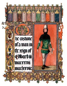 Das Kostüm eines Mannes in der Regierungszeit von Edward III, 1909 von Unbekannt