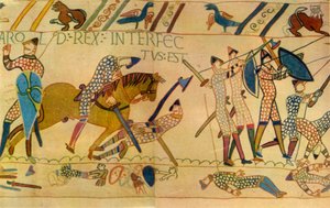Der Tod von Harold in der Schlacht von Hastings, 1066