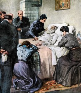 Der Tod von Leo Tolstoi, russischer Autor und Philosoph, 1910 von Unbekannt