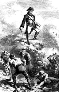Die Verteidigung von Breeds Hill, Prescott im Redoubt, 1775