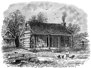 Das frühe Zuhause von Abraham Lincoln, Gentryville, Indiana, 19. Jahrhundert von Unbekannt
