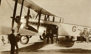 Die erste indische Luftpost erreicht den Flughafen Croydon, Süd-London, 1929
