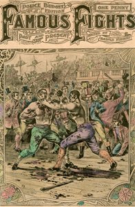 Der erste Kampf zwischen Tom Spring und Jack Langan, 1824, spätes 19. oder frühes 20. Jahrhundert von Unbekannt