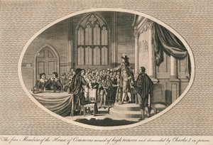 Die fünf Mitglieder des Unterhauses, die des Hochverrats beschuldigt wurden, 1642-1793 von Unbekannt