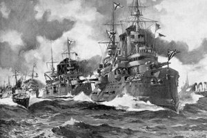 Die große russische Flotte dampft zum letzten Mal aus, Russisch-Japanischer Krieg, 1904 von Unbekannt