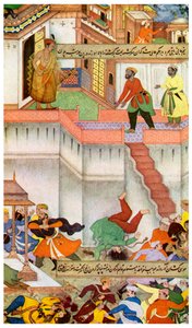Die Tötung von Adham Khan durch Akbar, ca. 1600, 1956