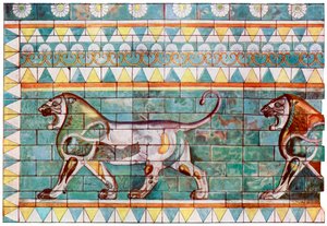 Das Löwenfries aus dem Winterpalast von König Darius in Susa, Iran, 1933-1934 von Unbekannt