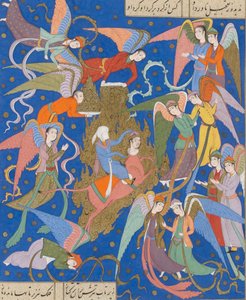 Die nächtliche Reise des Propheten. Aus einem Manuskript des Khamsa von Nizami, ca. 1620 von Unbekannt