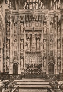 Das Retabel, Winchester Cathedral, Hampshire, frühes 20. Jahrhundert von Unbekannt