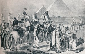 Die königliche Gesellschaft verlässt das Lager in Gizeh, Ägypten von Unbekannt