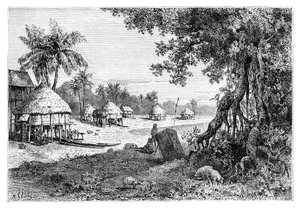 Das Dorf Sawi, Car-Nicobar, Nikobaren, Indien, 1895 von Unbekannt