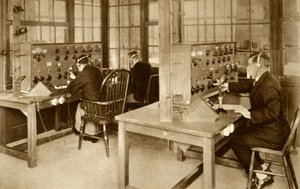 Der drahtlose Übertragungsraum am Flughafen Croydon, Süd-London, 1928, 1935