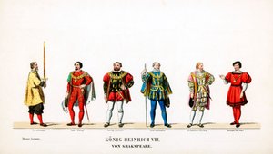 Theaterkostümentwürfe für Shakespeares Stück, Heinrich VIII., 19. Jahrhundert
