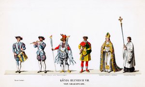 Theaterkostümentwürfe für Shakespeares Stück, Heinrich VIII., 19. Jahrhundert