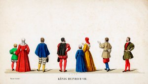Theaterkostümentwürfe für Shakespeares Stück, Heinrich VIII., 19. Jahrhundert von Unbekannt