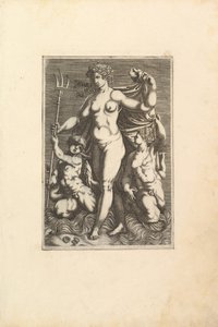 Thetis stehend mit zwei Tritonen