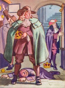 Thomas Blood versucht, die Kronjuwelen aus dem Tower of London zu stehlen, 1671, 1937 von Unbekannt