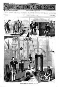 Thomas Edisons Generator für elektrisches Licht in seinem Haus in Menlo Park, New Jersey, USA, 1879