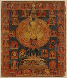 Tausendarmiger Chenresi, eine kosmische Form des Bodhisattva Avalokiteshvara, 14. Jahrhundert