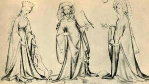 Drei junge Frauen, um 1400, 1943 von Unbekannt