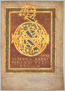 Titelseite von Abt Bernos Tonarius: Initiale D[omino], um 1030 von Unbekannt
