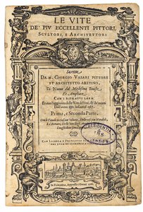 Titelseite aus: Giorgio Vasari, Die Leben der ausgezeichnetsten italienischen Maler..., 1568 von Unbekannt