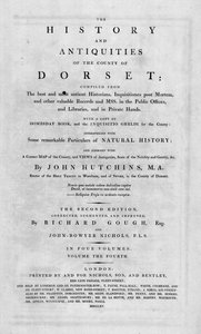 Titelseite von Die Geschichte und Altertümer der Grafschaft Dorset, 1815 von Unbekannt
