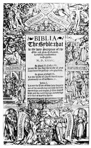 Titelseite der Coverdale-Bibel, 1535