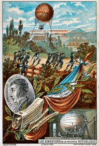 Transport des Ballons Entreprenant von Mauberge nach Charleroi, 1794, 1890er Jahre von Unbekannt