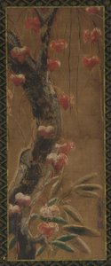 Baum, Herbstrebe und Schnee, Edo-Zeit, 1615-1868