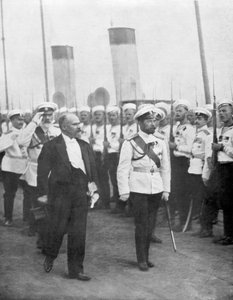 Zar Nikolaus II. mit dem französischen Präsidenten Raymond Poincare, 1914