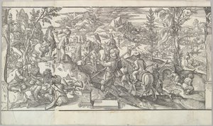 Türkische Soldaten bei der Rast aus dem Fries Ces Moeurs et fachons de faire de Turcz Customs..., 1553 von Unbekannt