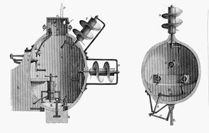 Turtle, U-Boot entworfen von David Bushnell, 1787
