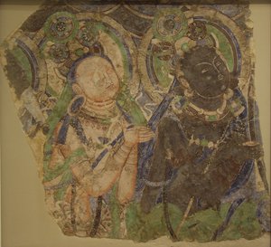 Zwei anbetende Bodhisattvas, 4.-6. Jahrhundert