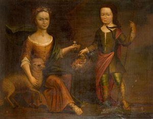 Zwei Kinder der Familie Holte, 1800