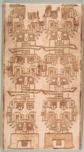Zwei Textilfragmente mit gefangenen Köpfen, 500-200 v. Chr. von Unbekannt