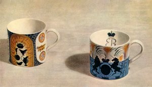 Zwei Wedgwood-Becher, entworfen von Eric Ravilious, 1944
