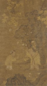Zwei Jungen spielen mit der Puppe eines Löwen, Ming-Dynastie, 15.-16. Jahrhundert