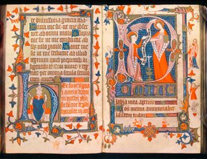 Zwei Seiten aus einem Stundenbuch, ca. 1350
