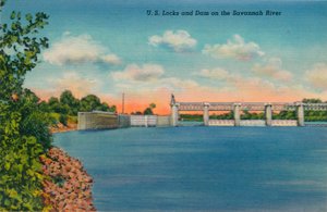 US-Schleusen und Damm am Savannah River, 1943