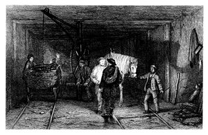 Untergrundszene in einem Kohlebergwerk, 1860 von Unbekannt